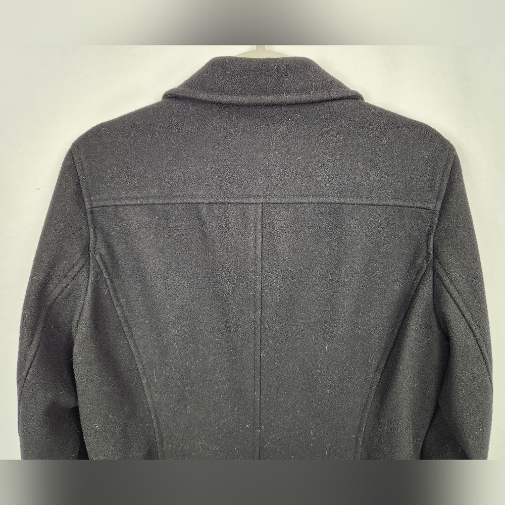 Eddie Bauer Women's Black Peacoat 76% Wool Size Large - Picture 3 of 11